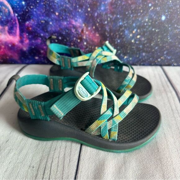 Chaco Other - Chaco ZX/1 EcoTread Kids Sandals Size 1 Puzzle Opal J180028 Hiking Water Shoe